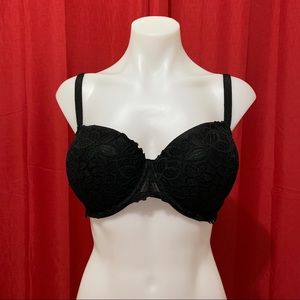 PINK 36DD Black Lace Date Push-up Bra